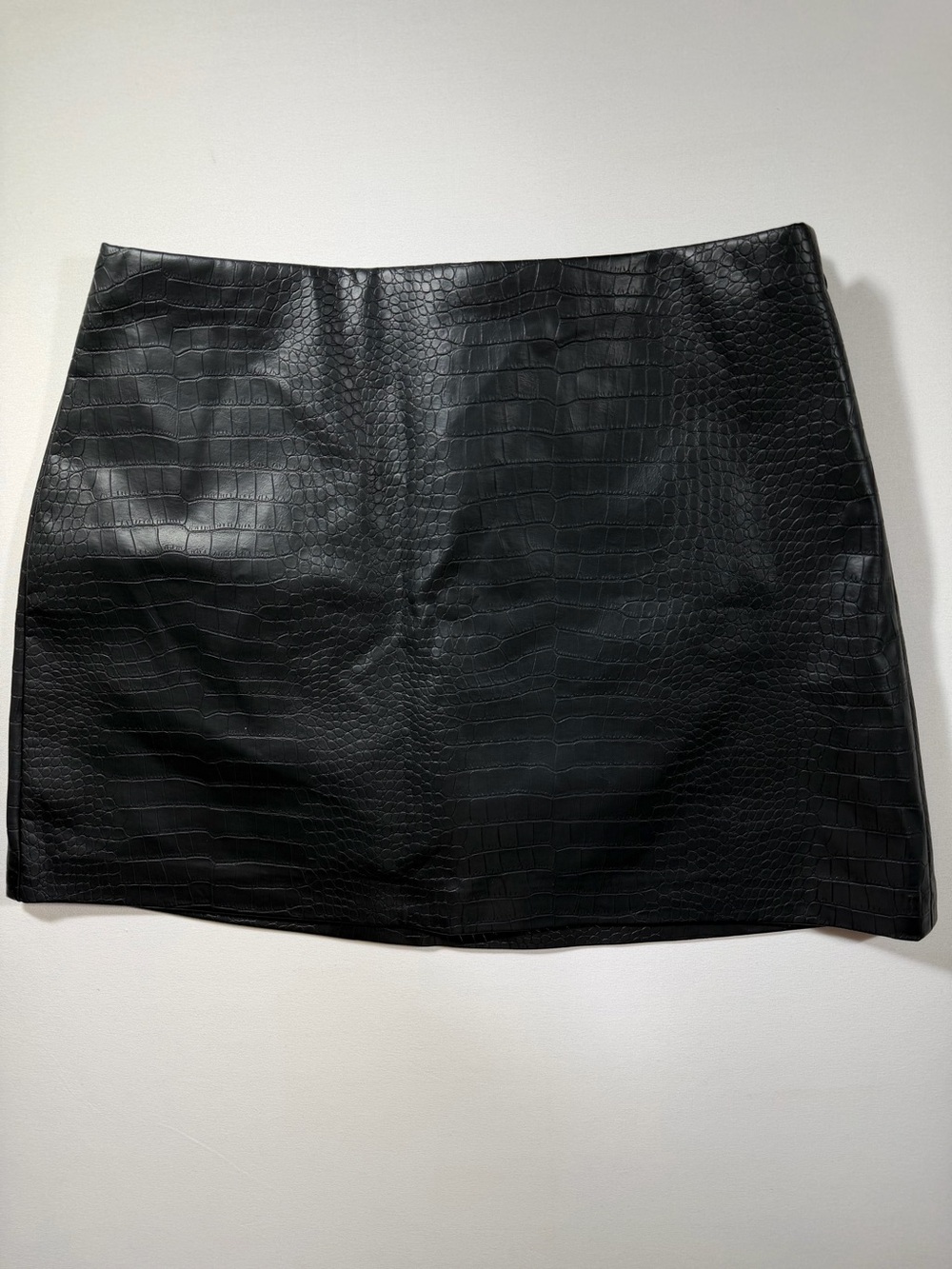 Abercrombie & Fitch Black Faux Croc Mini Skirt